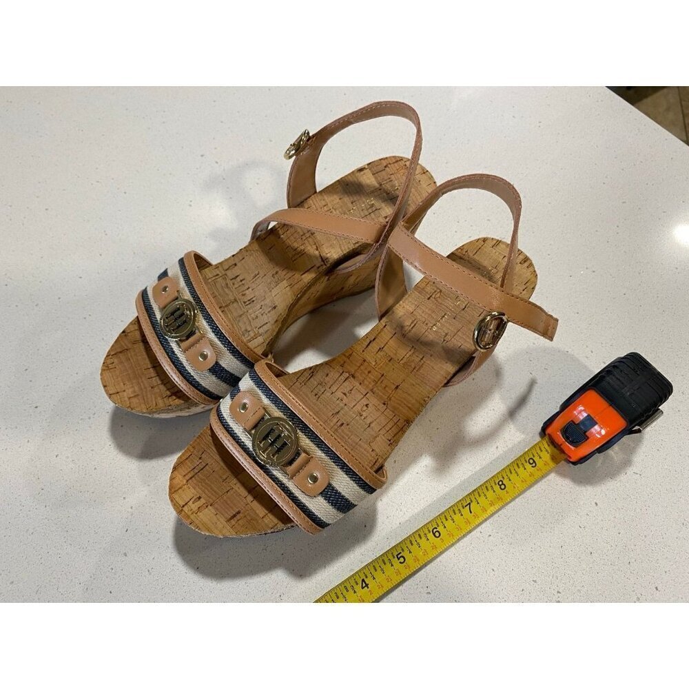 Tommy Hilfiger Hottie Cork Wedge Sandals Size 7M